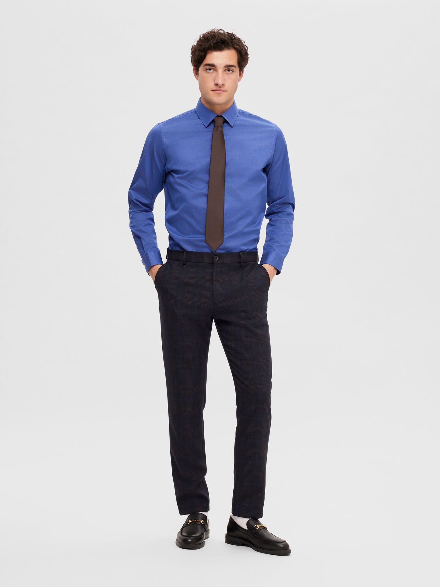 SELECTED Dark Blue Classic Cotton Shirt