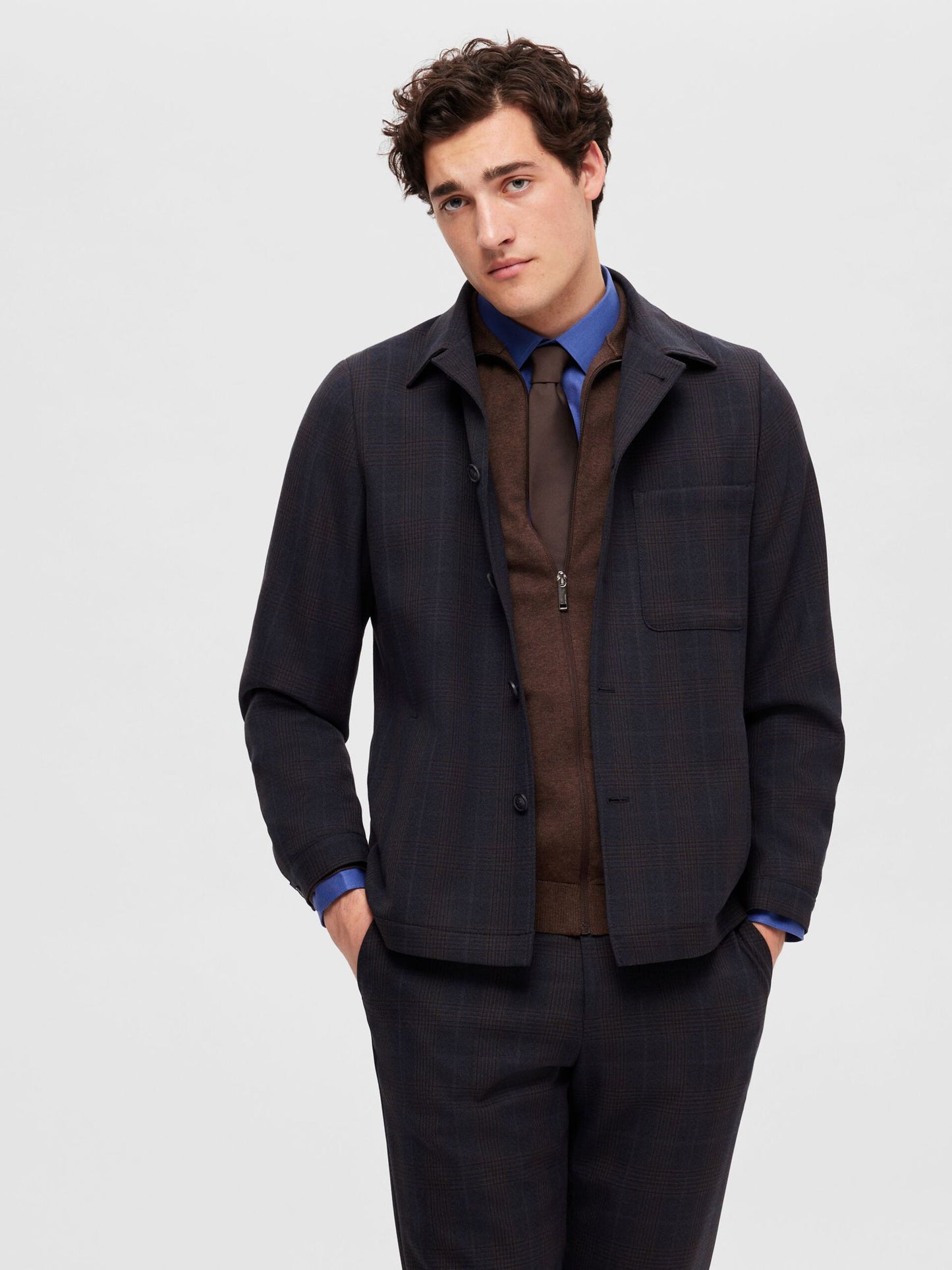 SELECTED Dark Blue Classic Cotton Shirt