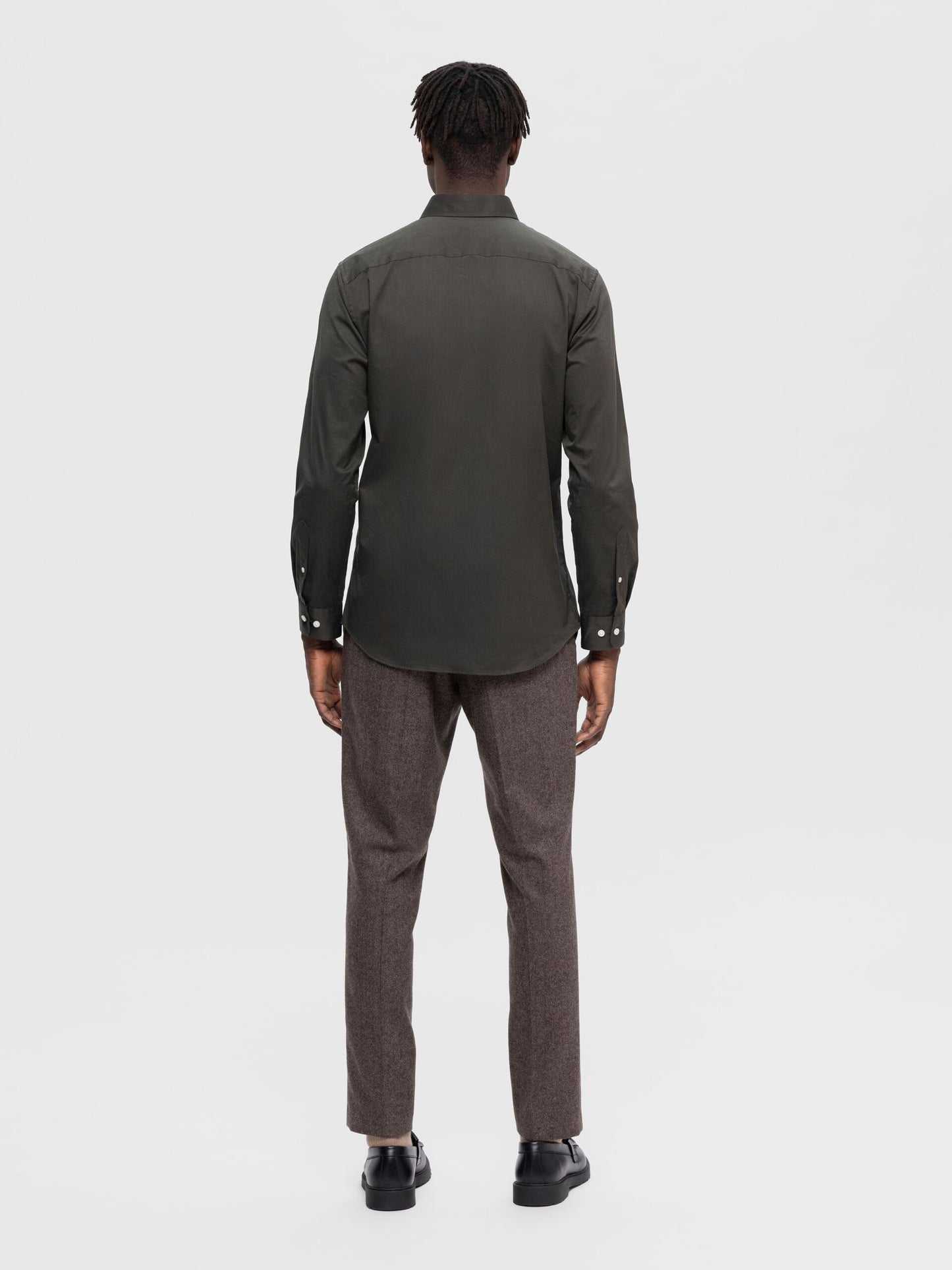 SELECTED Forest Green Classic Cotton Shirt
