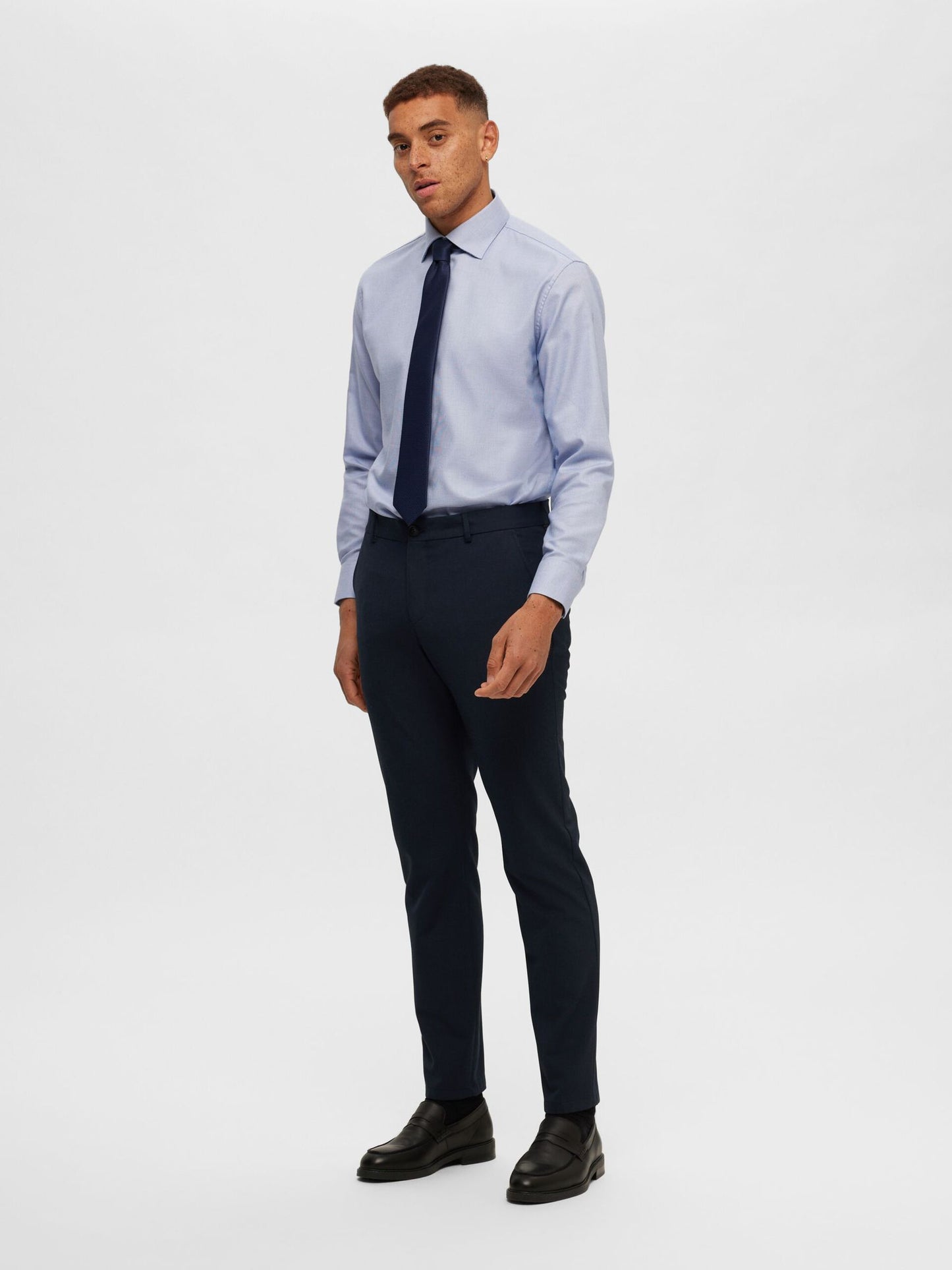 SELECTED Blue Cotton Twill Shirt