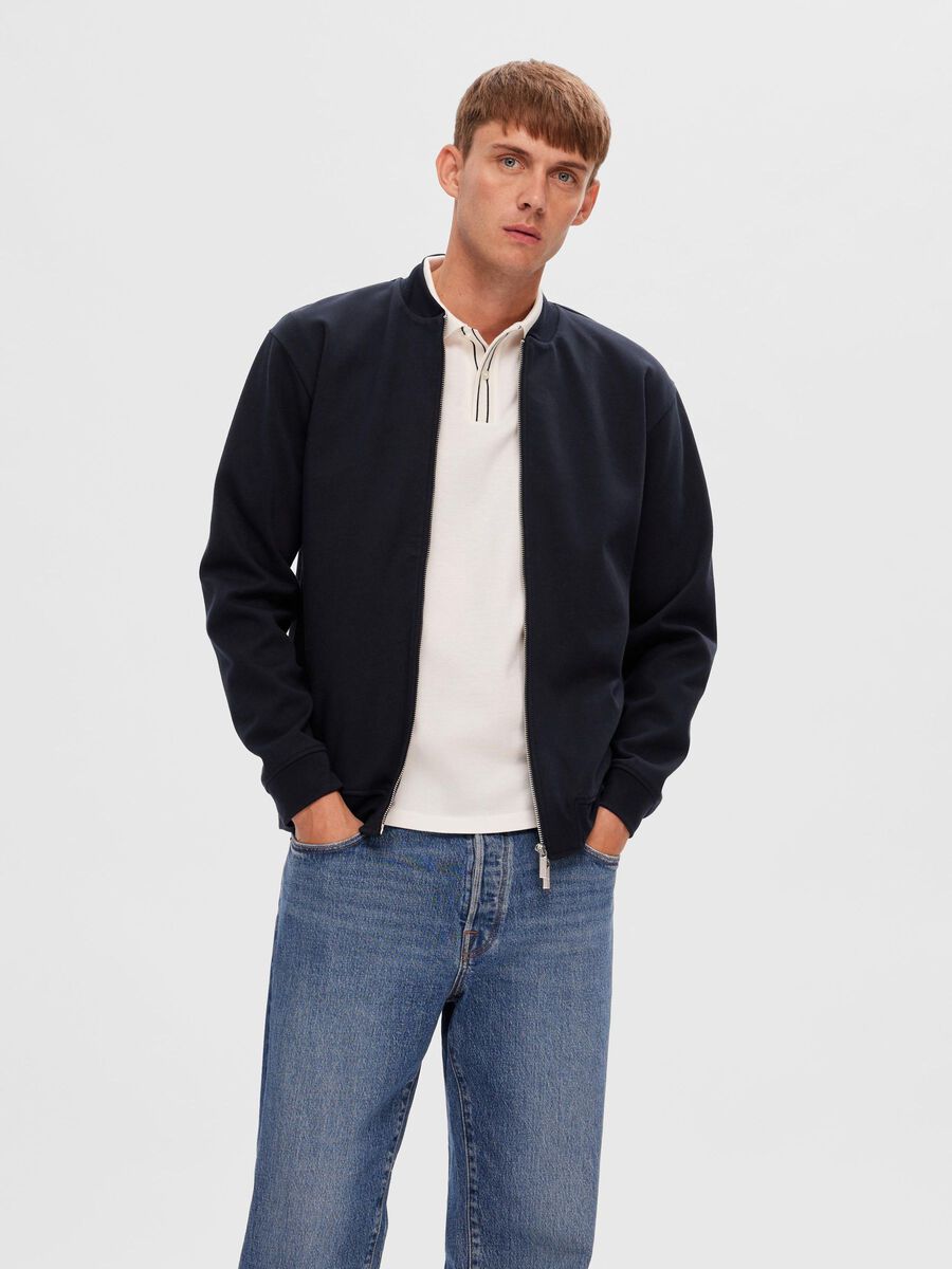 SELECTED Navy Bomber Jacket