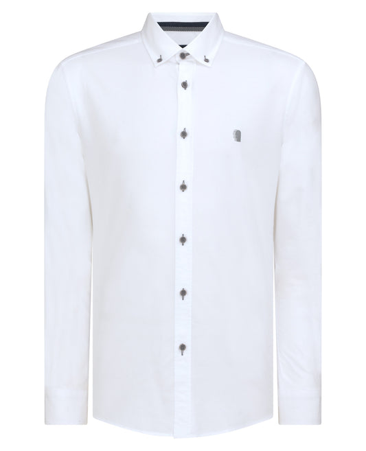 Remus Uomo White Long Sleeved Semi Formal Shirt