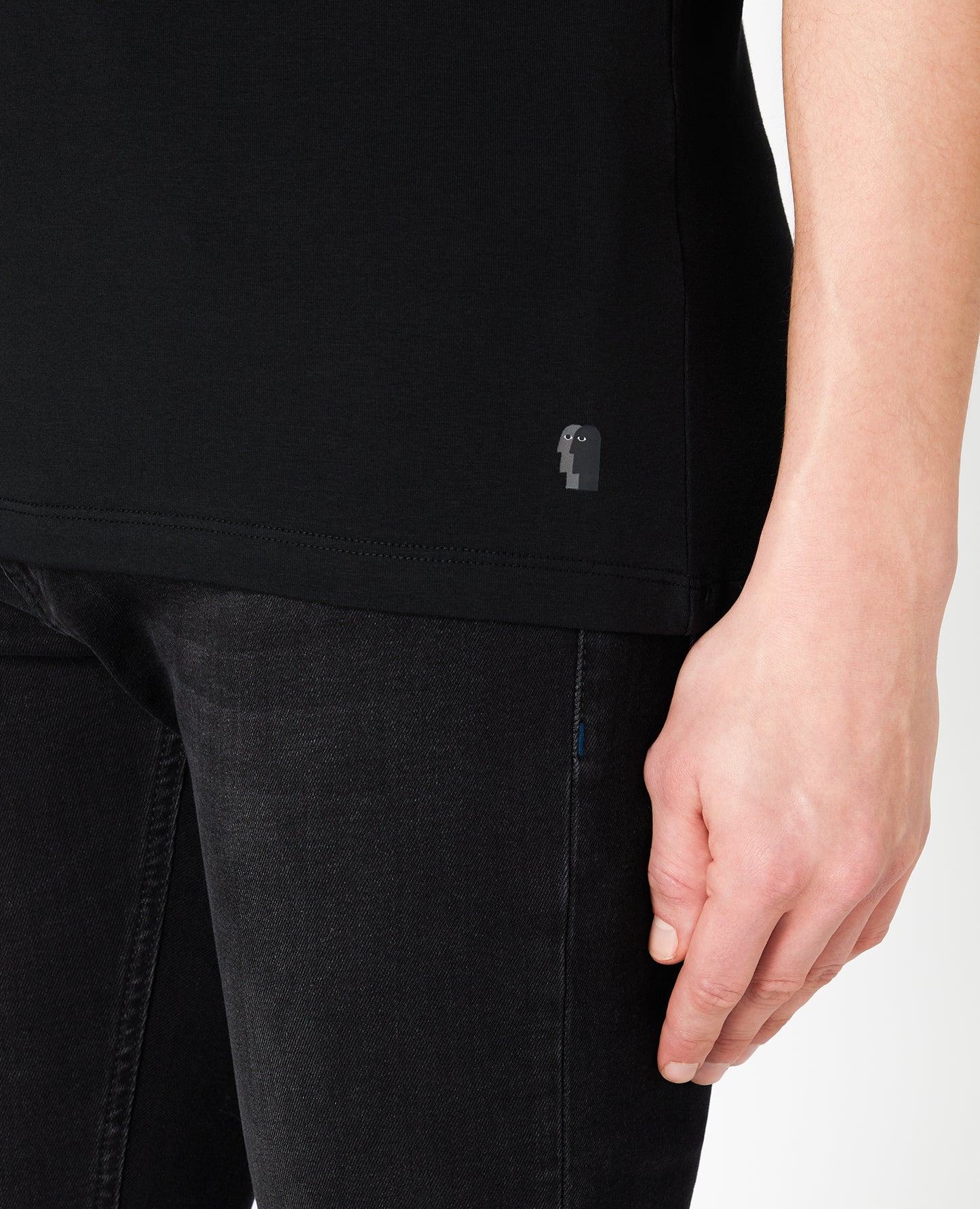 Remus Uomo Tapered Fit Black Cotton T-Shirt