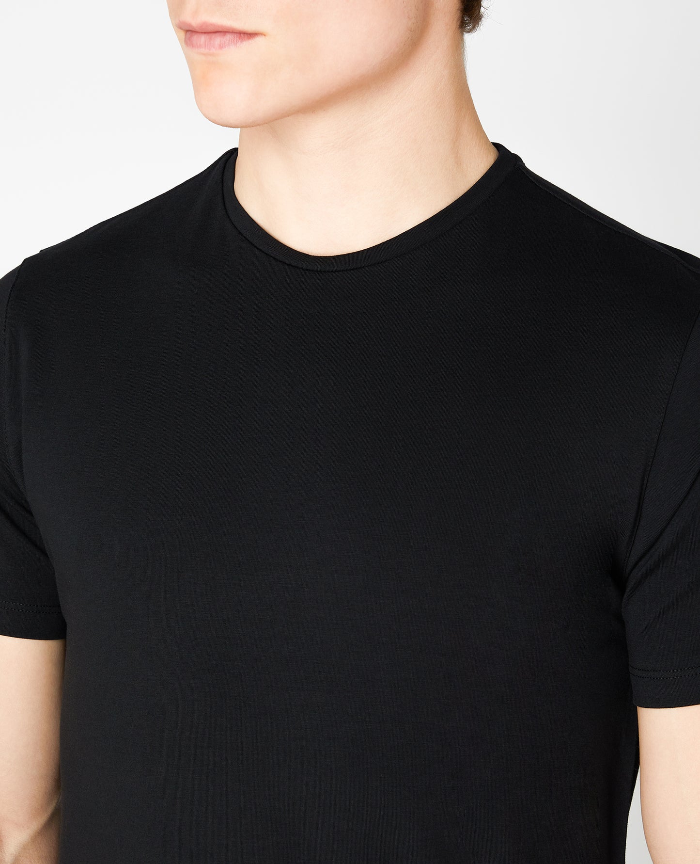 Remus Uomo Tapered Fit Black Cotton T-Shirt