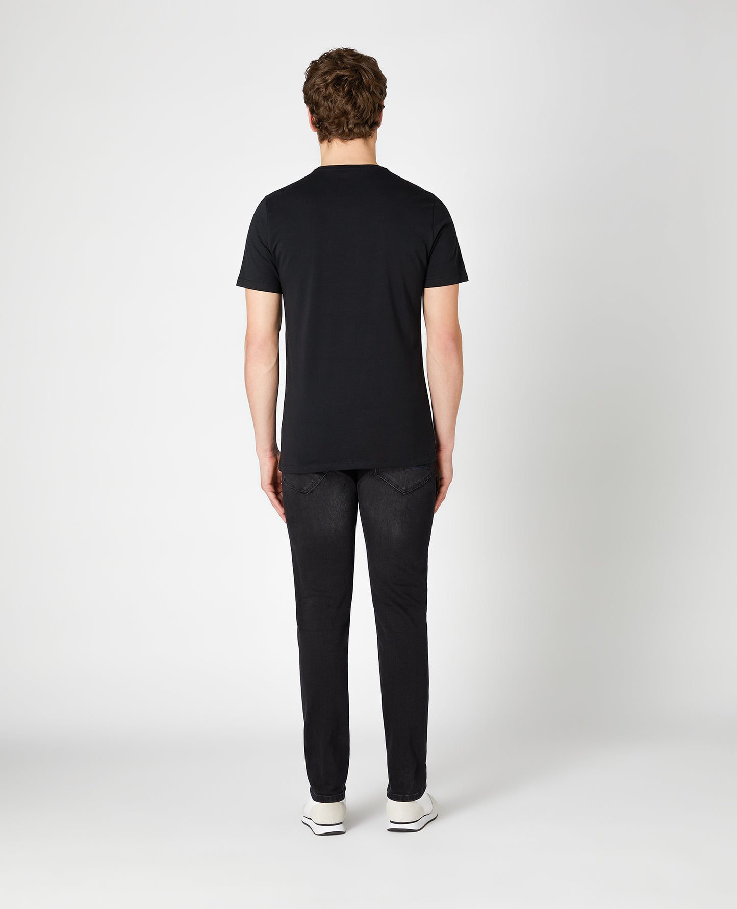 Remus Uomo Tapered Fit Black Cotton T-Shirt