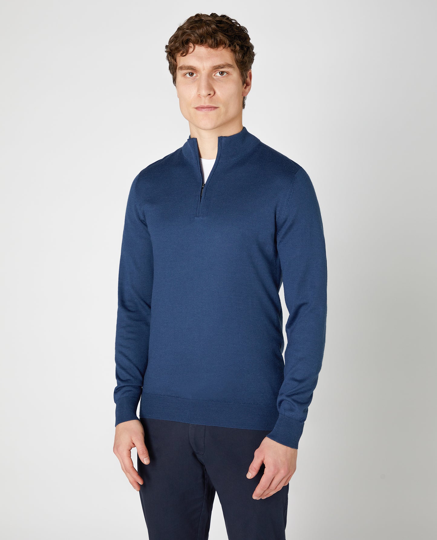 Remus Uomo Blue Half Zip Jumper