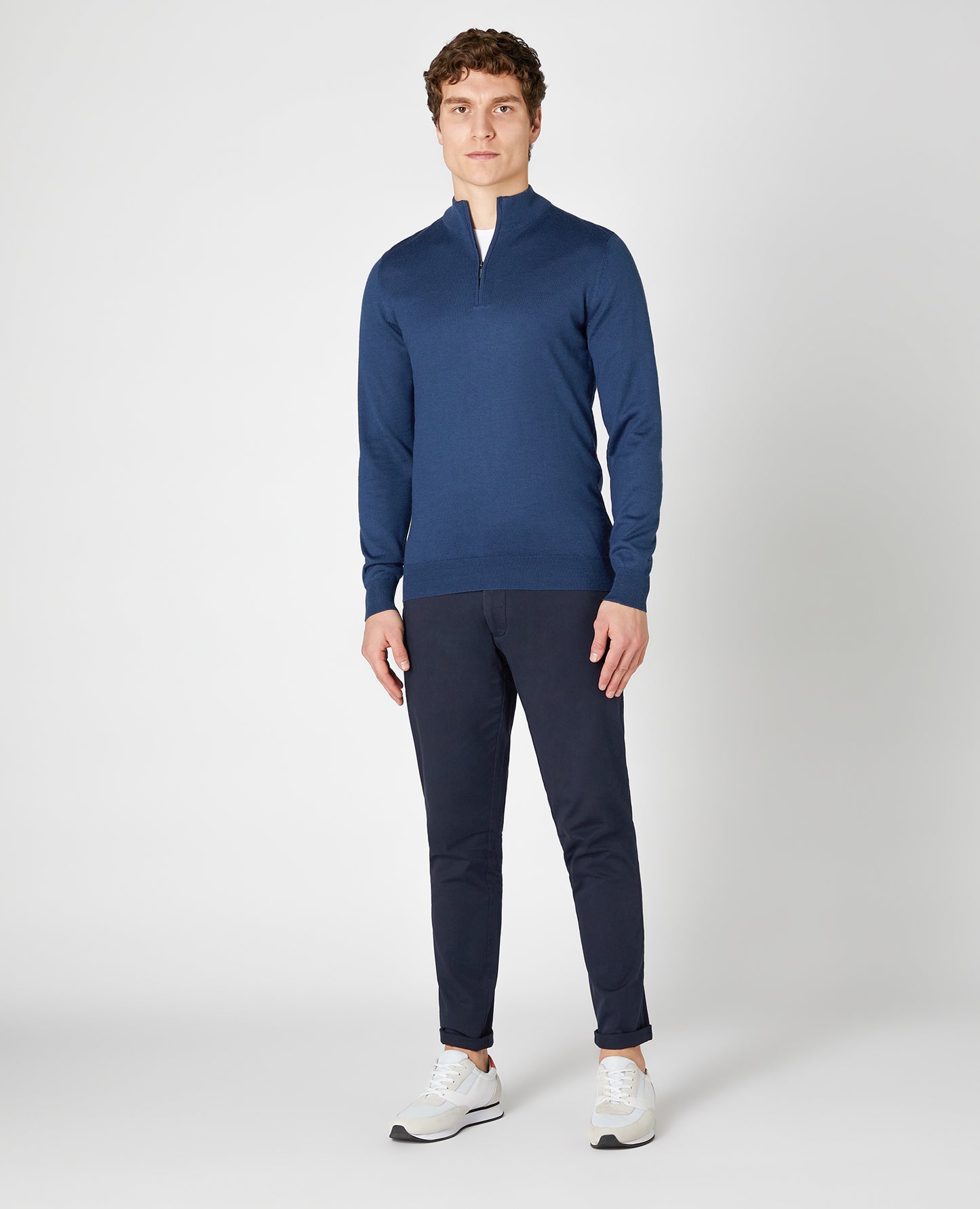 Remus Uomo Blue Half Zip Jumper