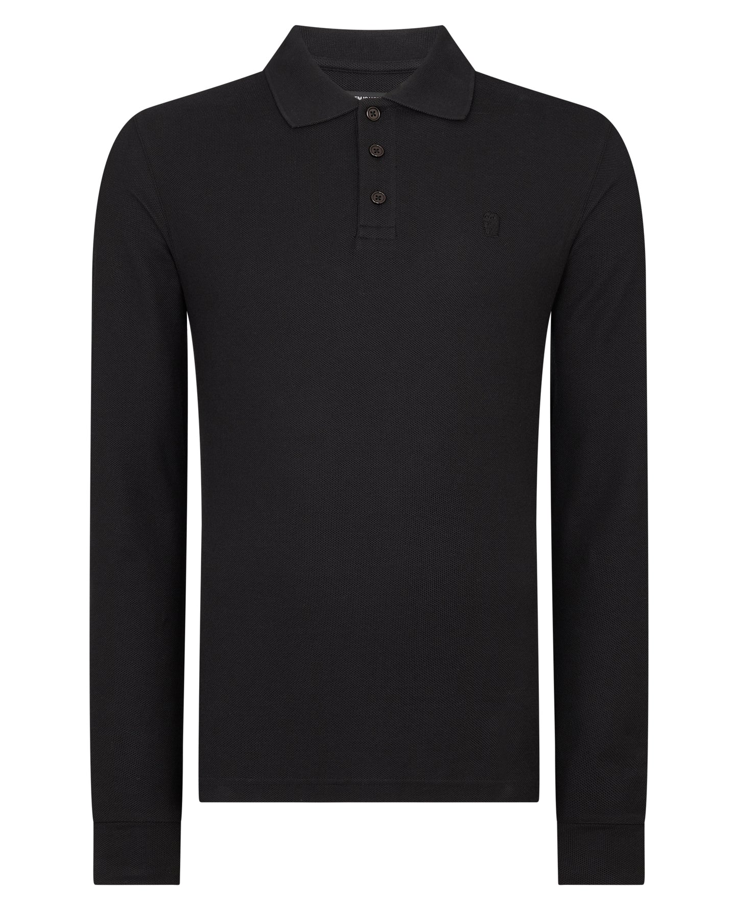 Remus Uomo Long Sleeve Black Polo