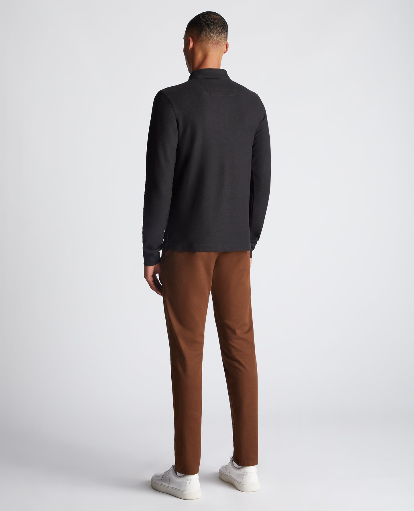 Remus Uomo Long Sleeve Black Polo
