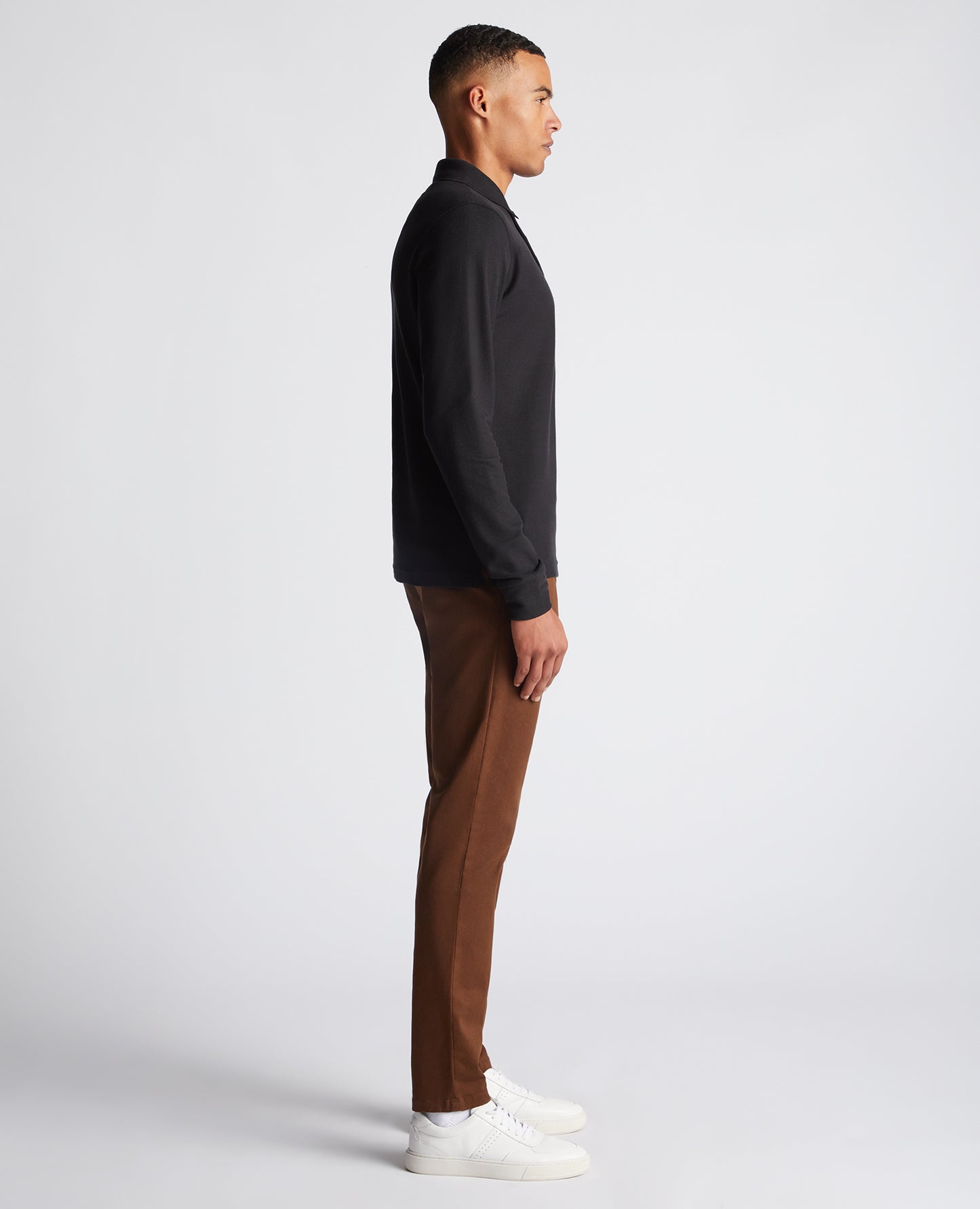 Remus Uomo Long Sleeve Black Polo