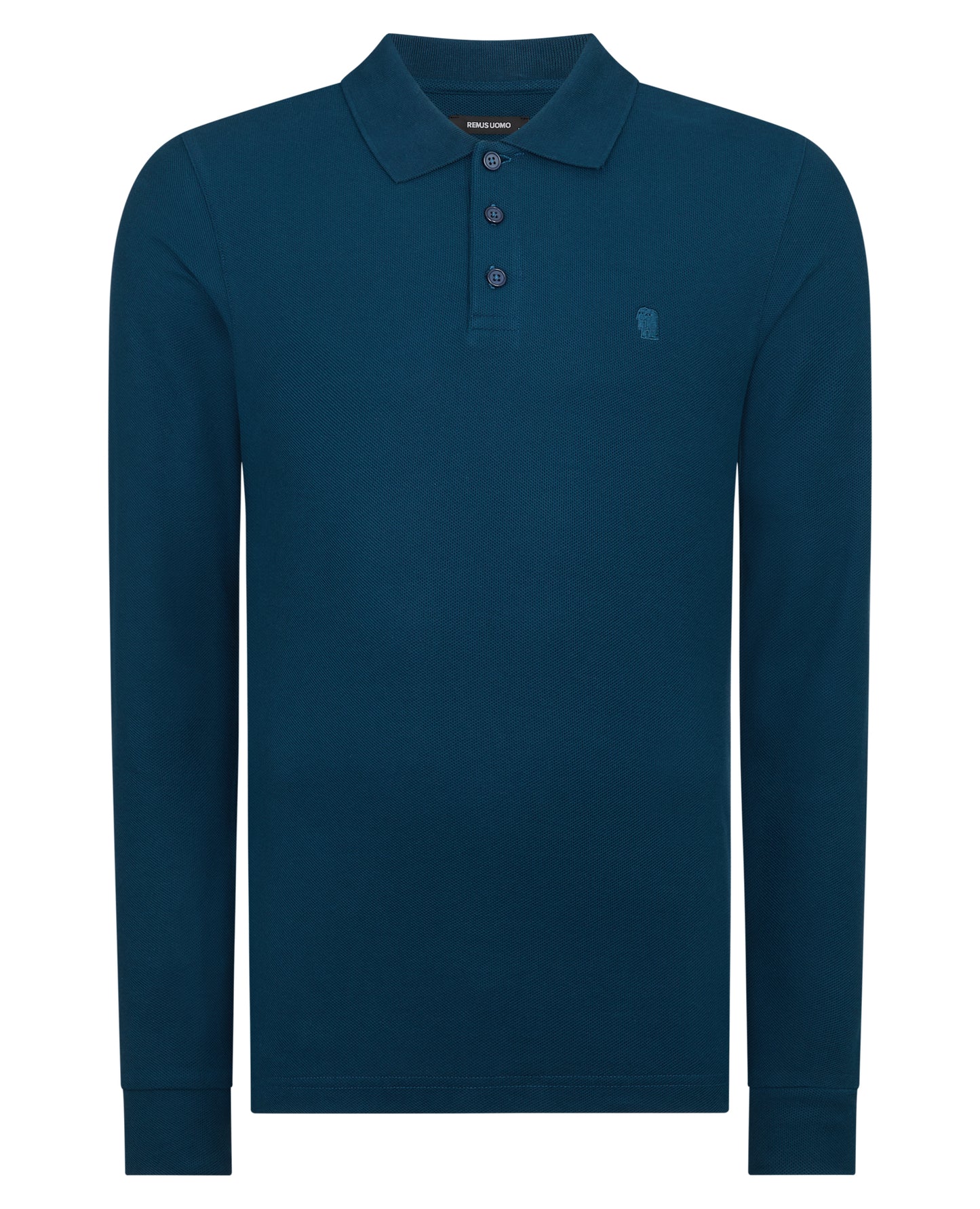 Remus Uomo Long Sleeve Blue Polo