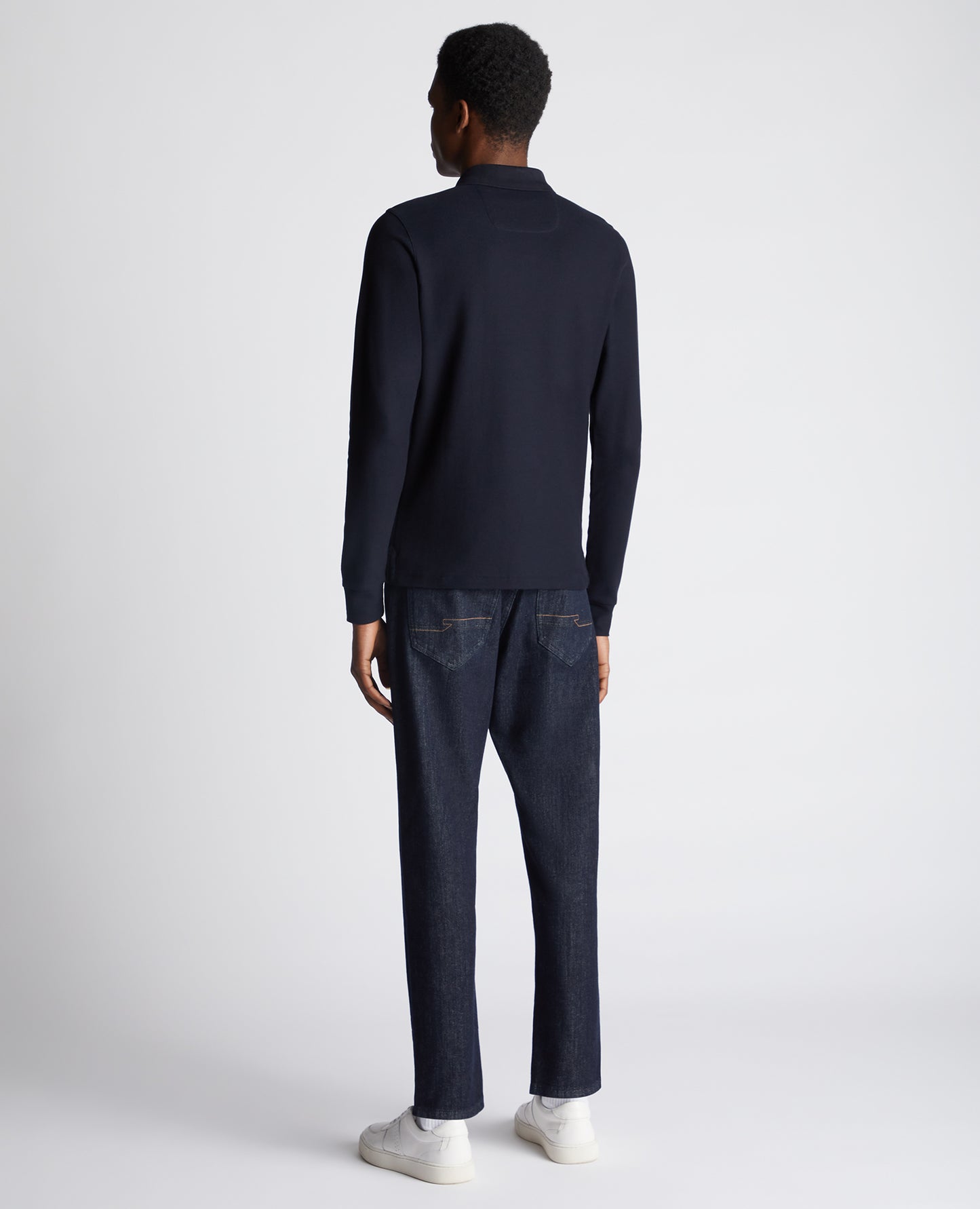 Remus Uomo Long Sleeve Navy Polo