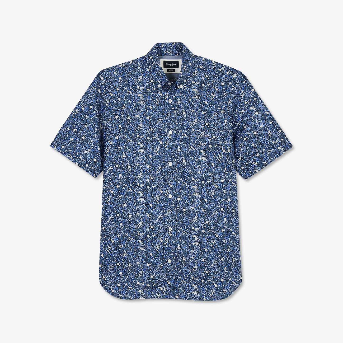 Eden Park Blue Short Sleeve Floral Shirt