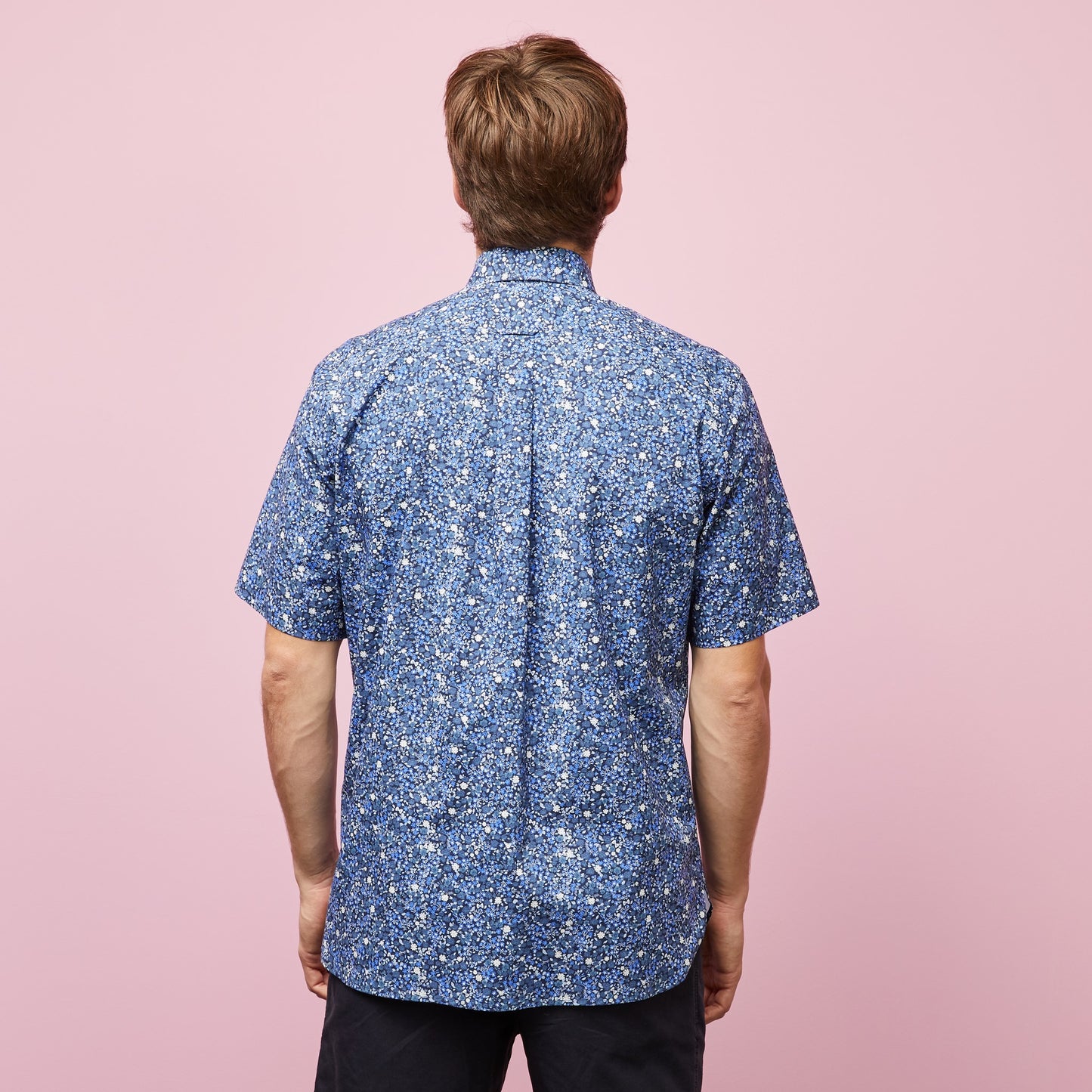 Eden Park Blue Short Sleeve Floral Shirt