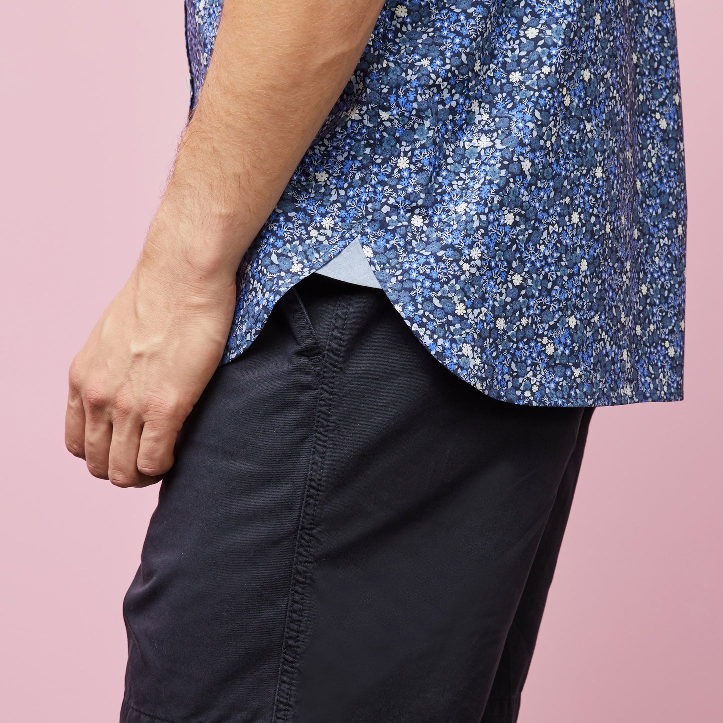 Eden Park Blue Short Sleeve Floral Shirt