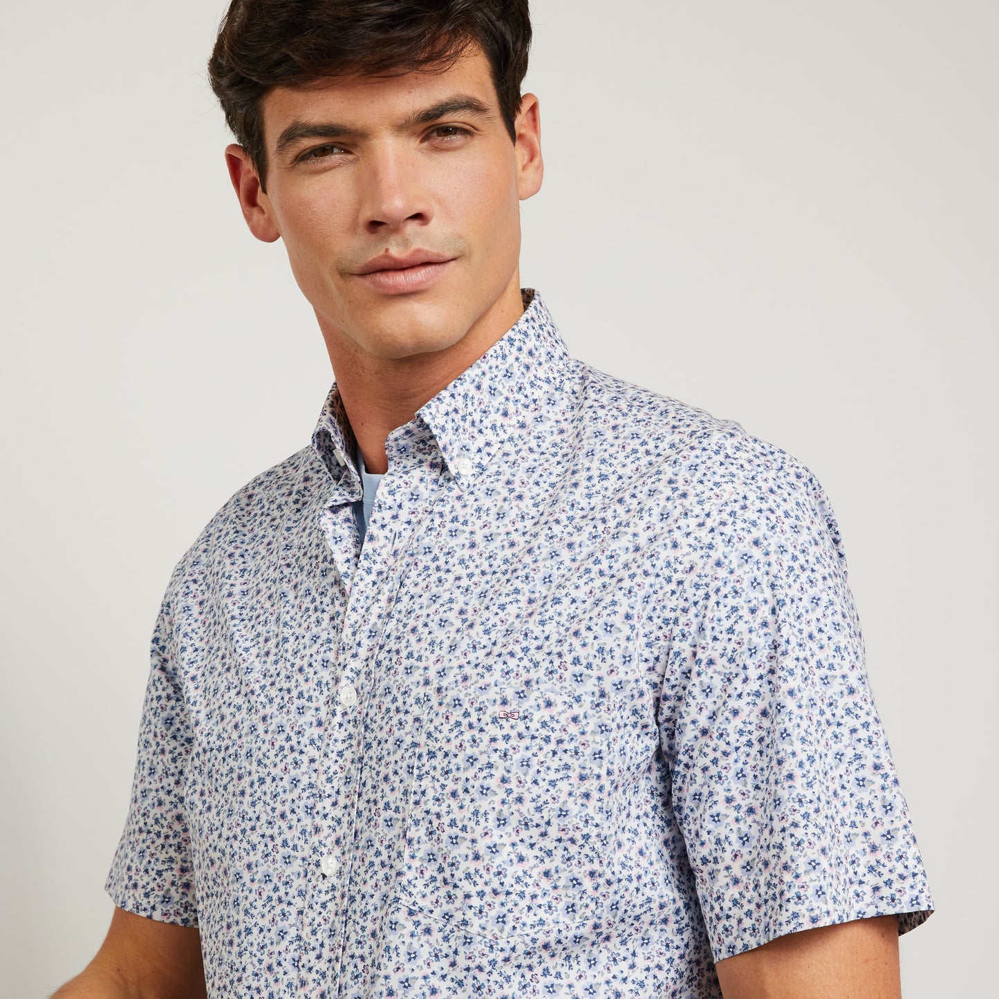 Eden Park Rose Short Sleeve Floral Shirt