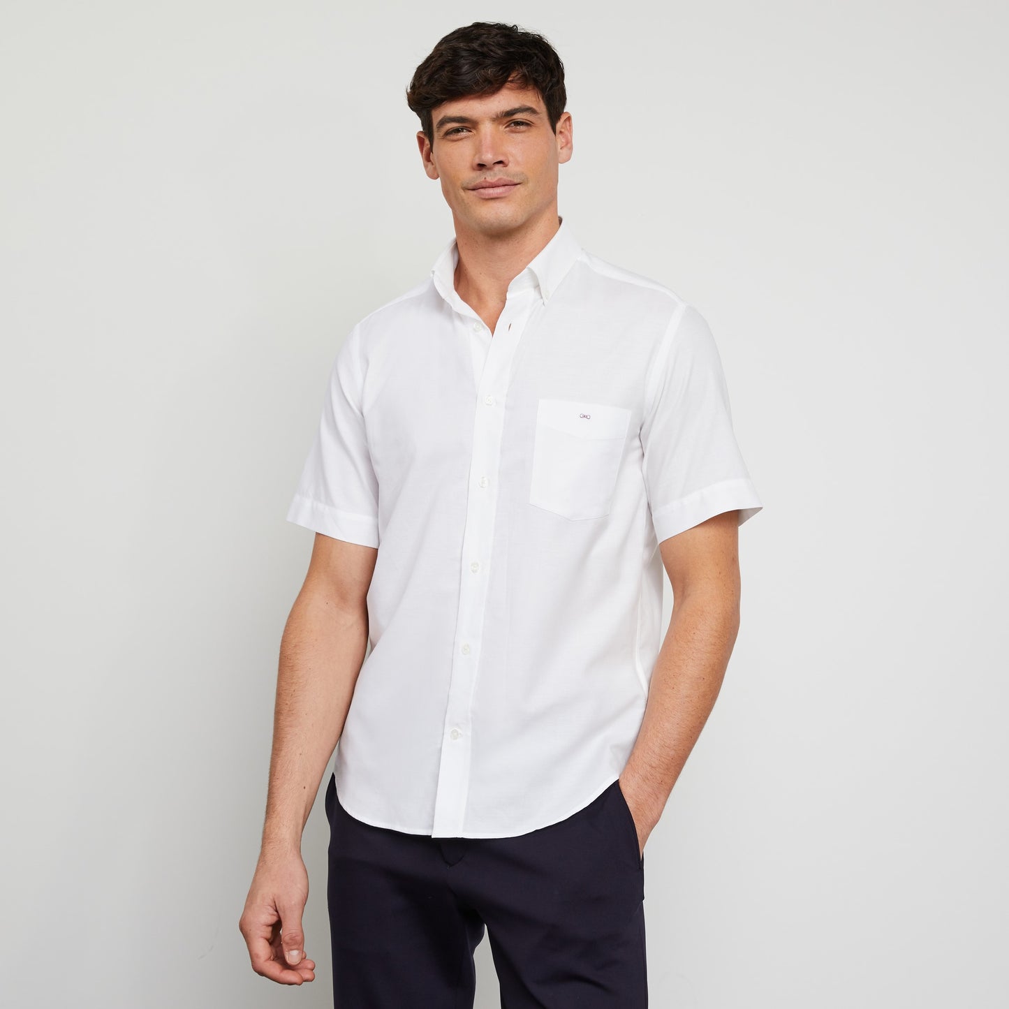 Eden Park Short Sleeve White Cotton Shirt