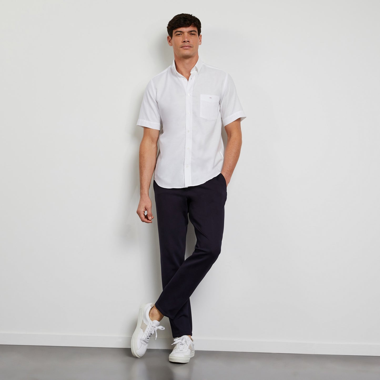 Eden Park Short Sleeve White Cotton Shirt
