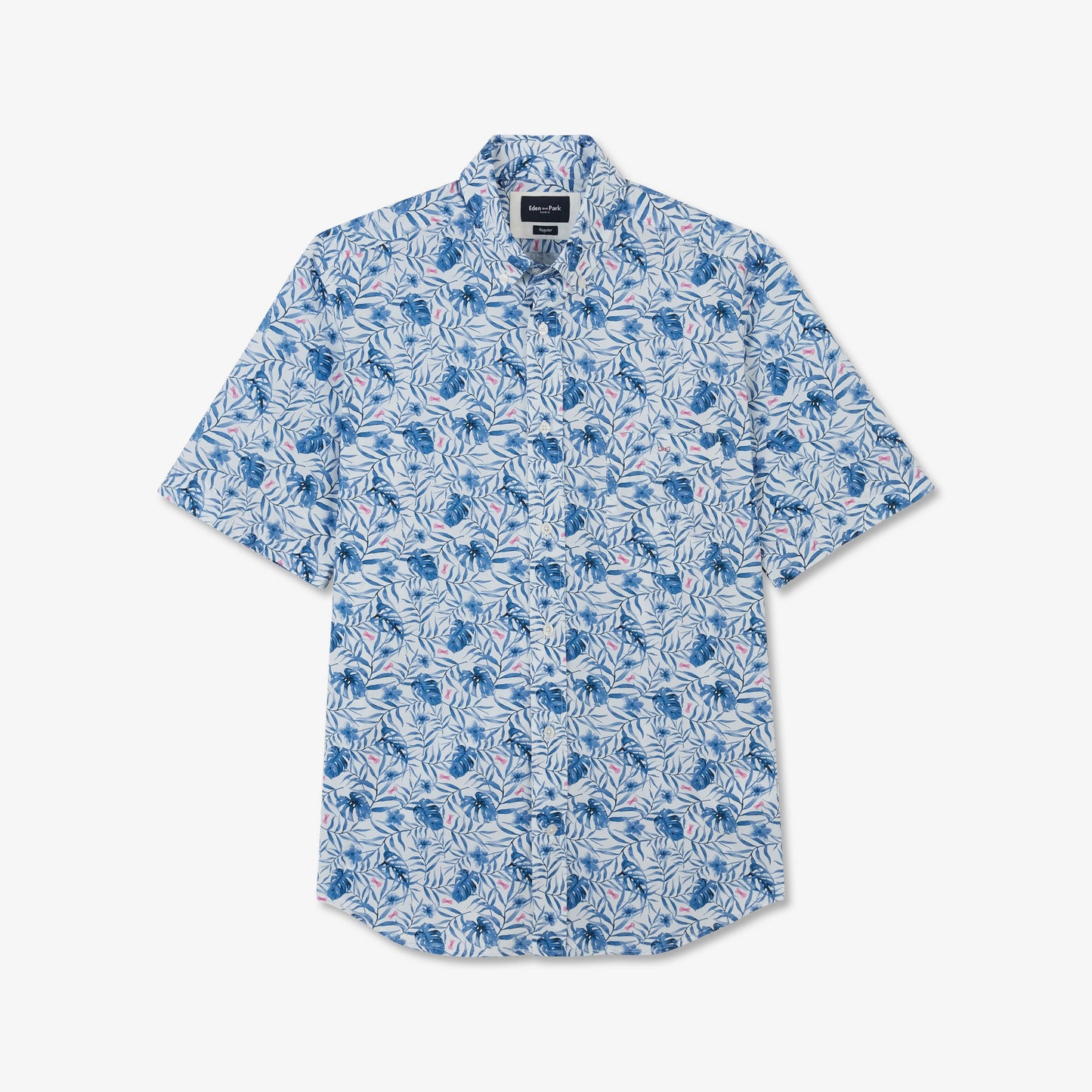 Eden Park Blue Short Sleeve Leaf Shirt