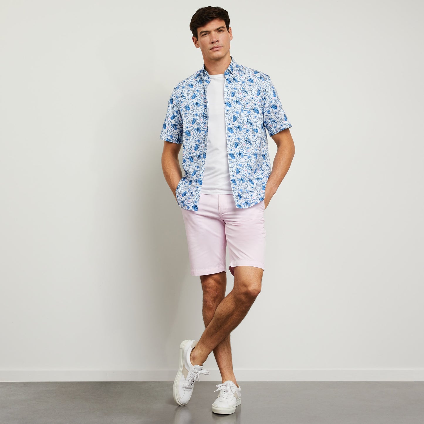 Eden Park Blue Short Sleeve Leaf Shirt