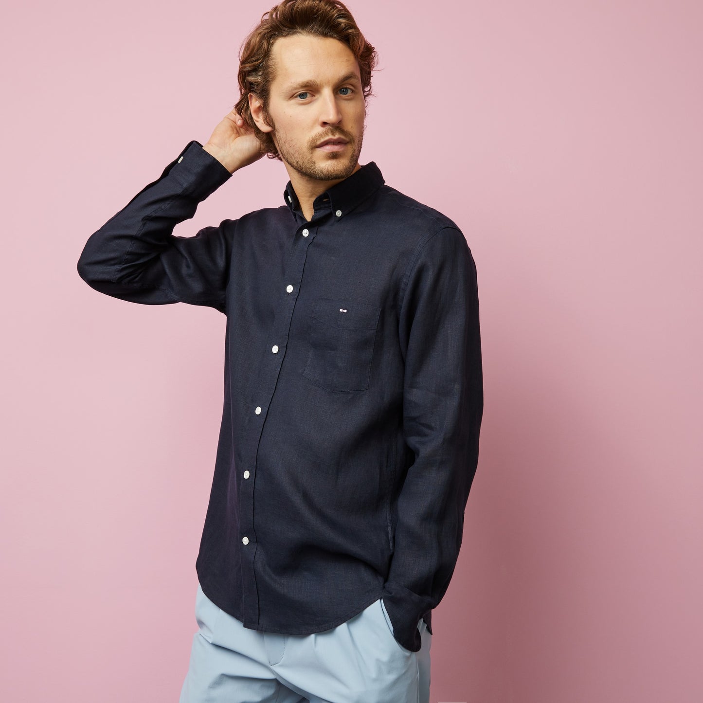 Eden Park Navy Linen Shirt