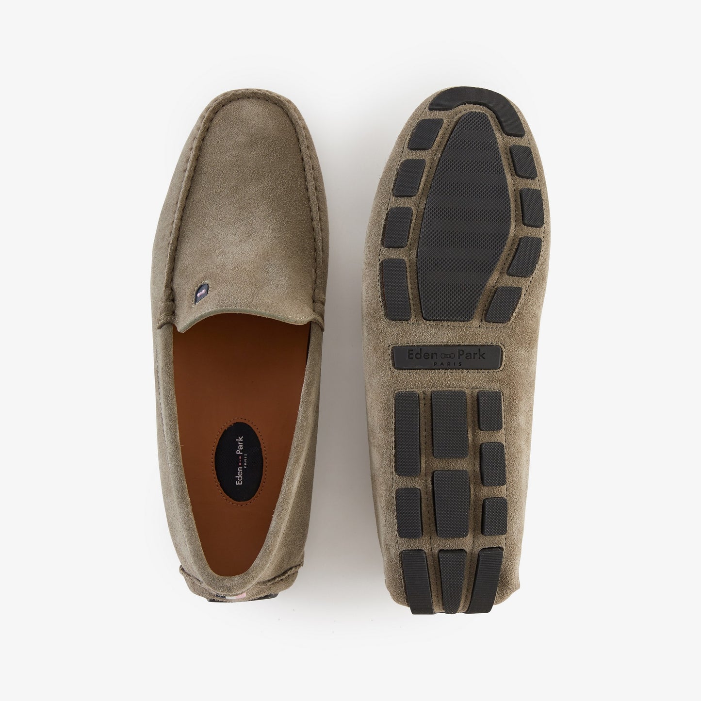 Eden Park Khaki Suede Moccasins