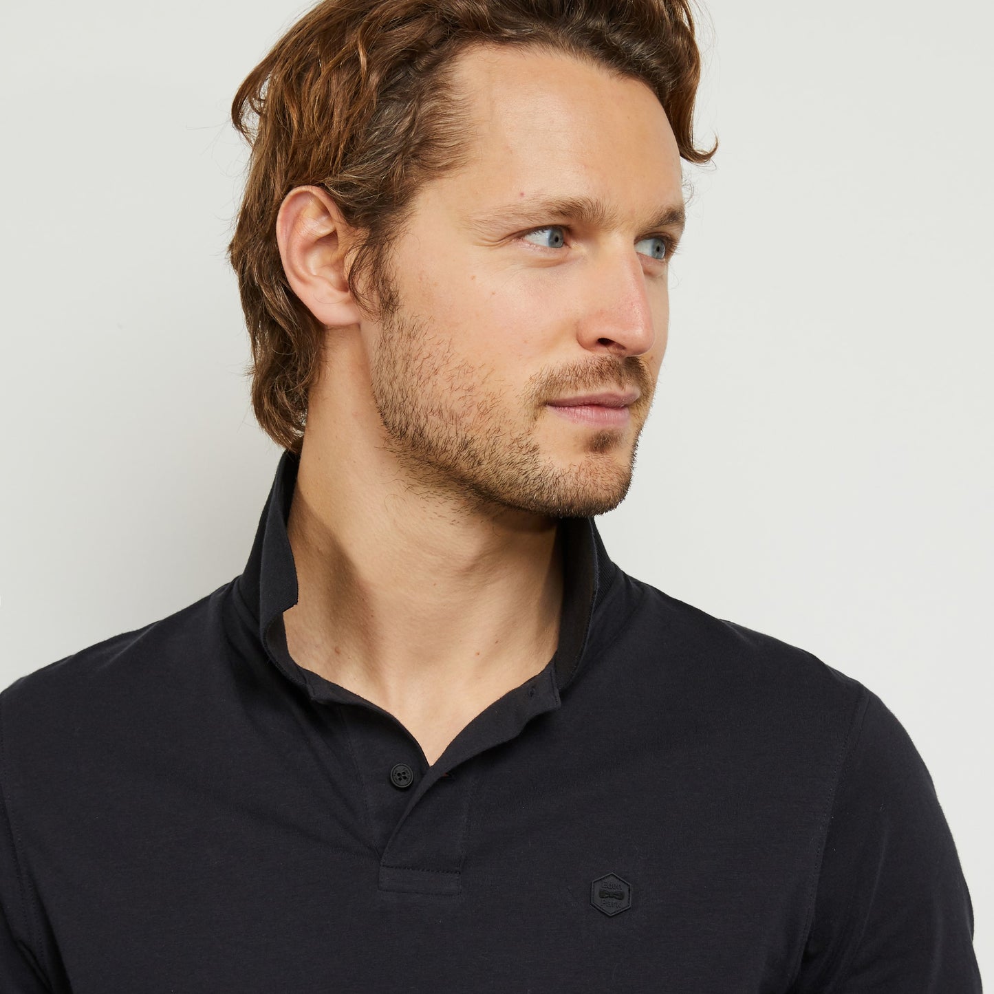 Eden Park Black Rugby Stretch Cotton Polo