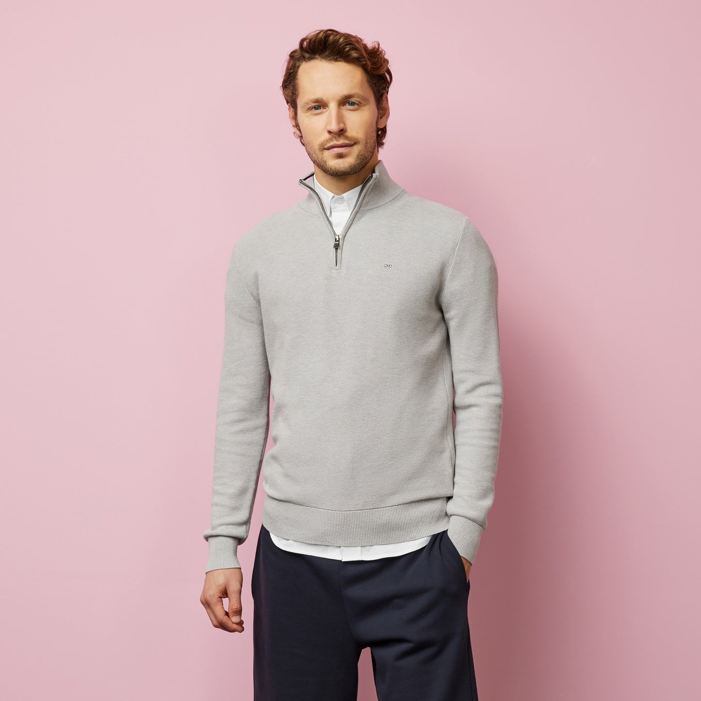 Eden Park Grey Half-Zip Jumper