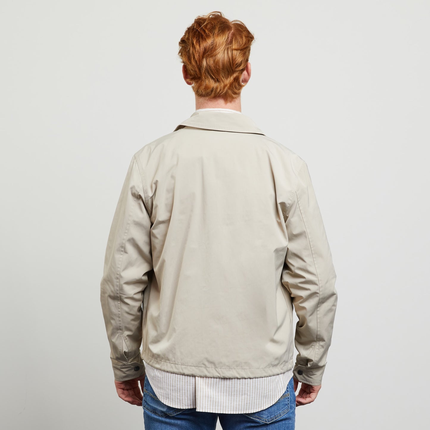 Eden Park Water-Resistant Beige Cotton Zip Jacket