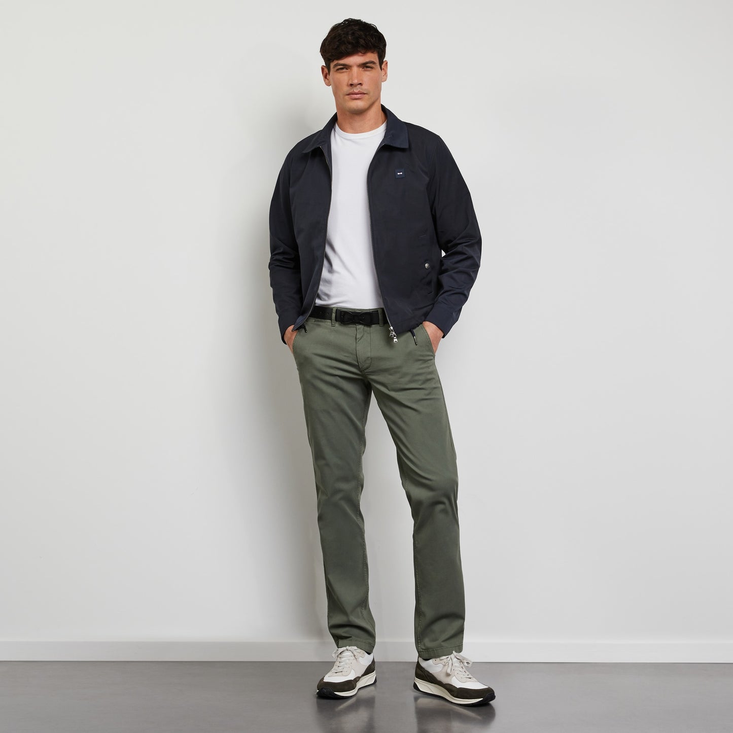 Eden Park Water-Resistant Navy Cotton Zip Jacket