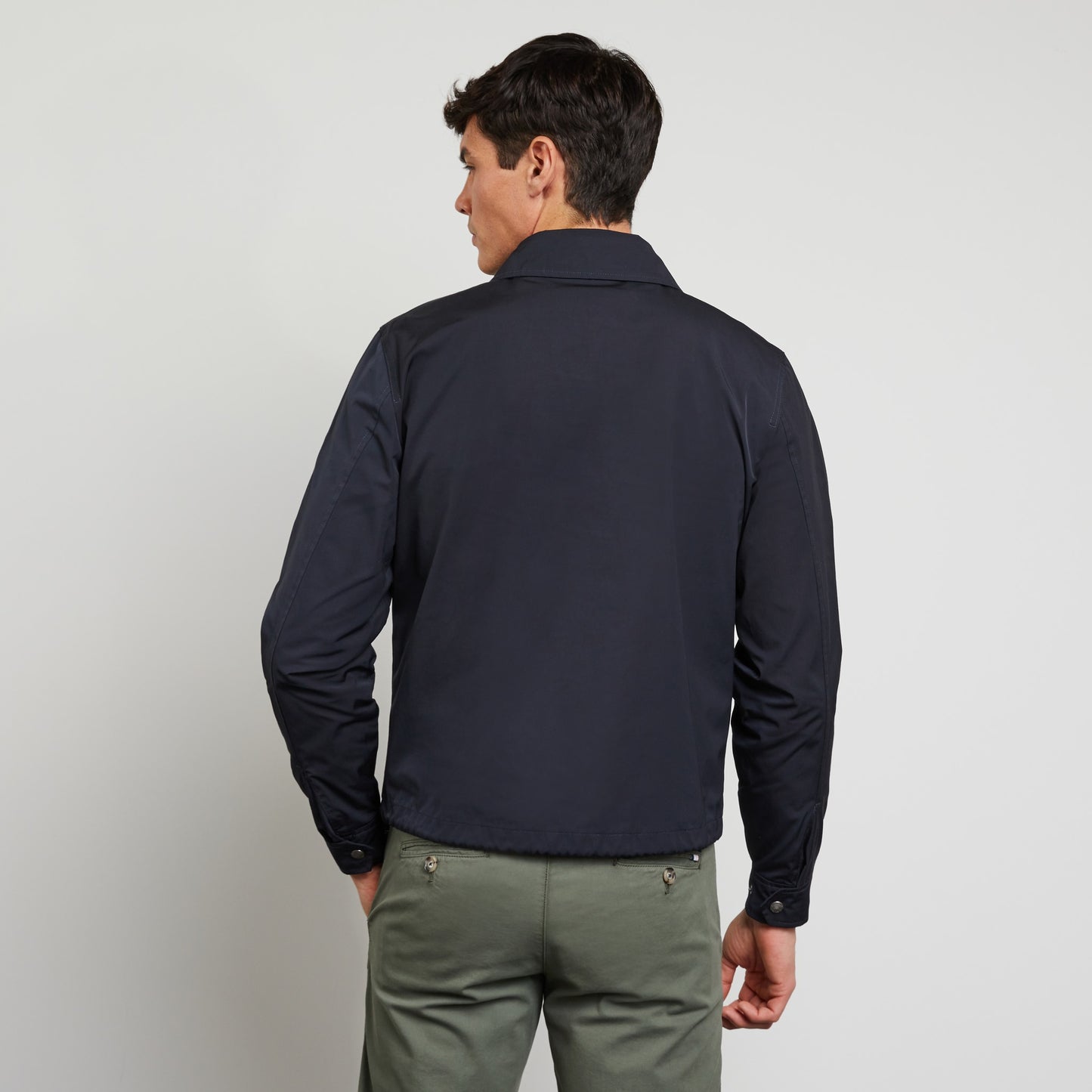 Eden Park Water-Resistant Navy Cotton Zip Jacket