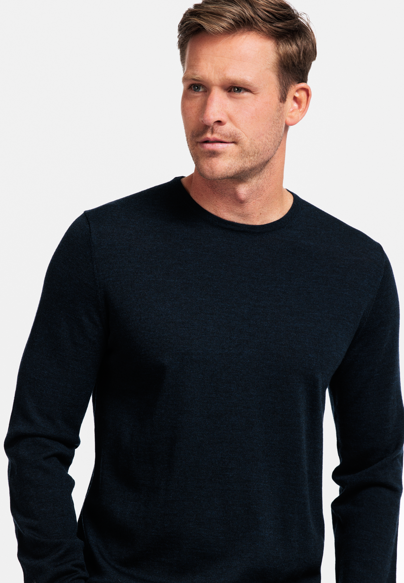 Thomas Maine Navy Merino Wool Jumper