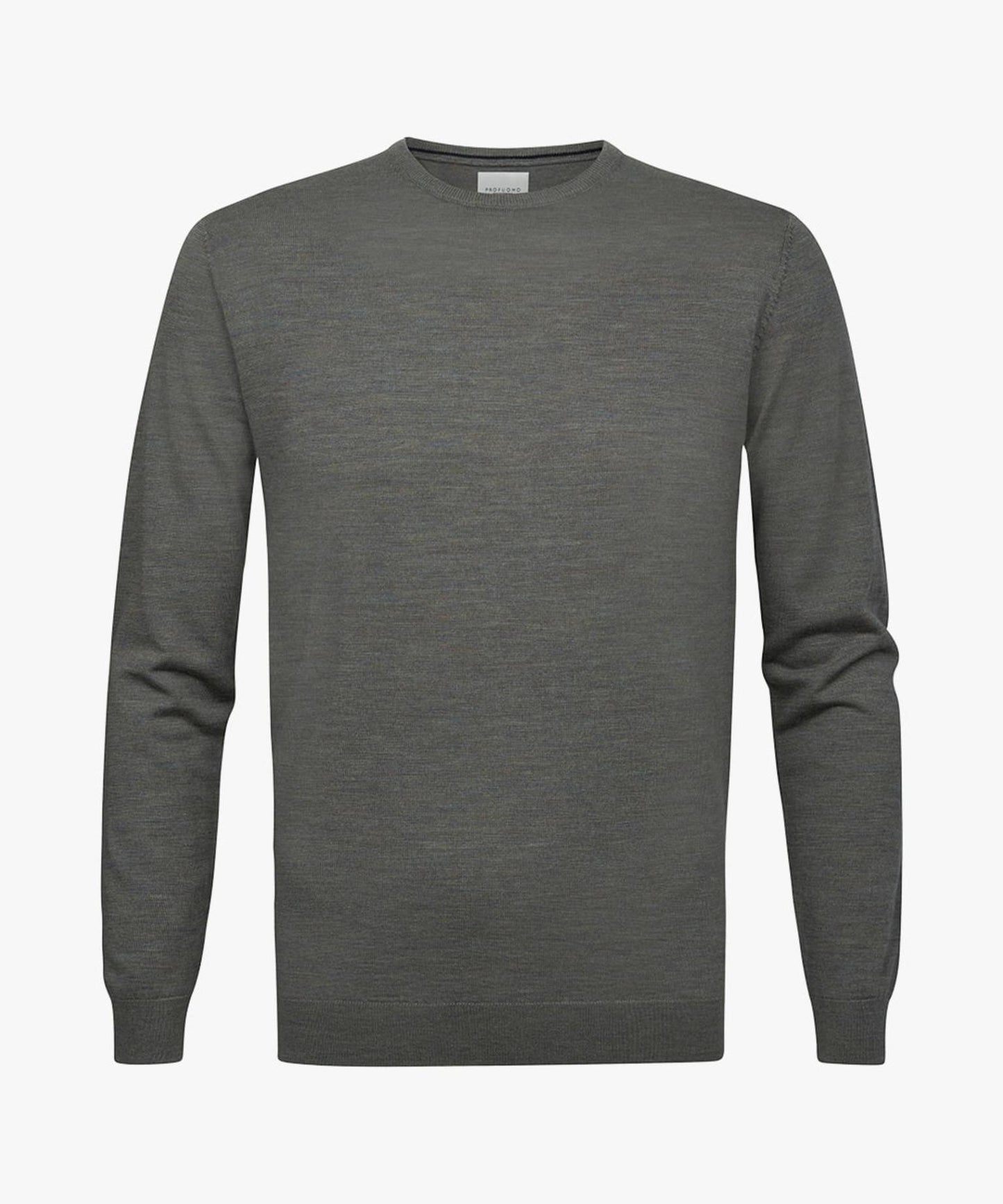 Profuomo Dark Grey Merino Classic Round-Neck Jumper
