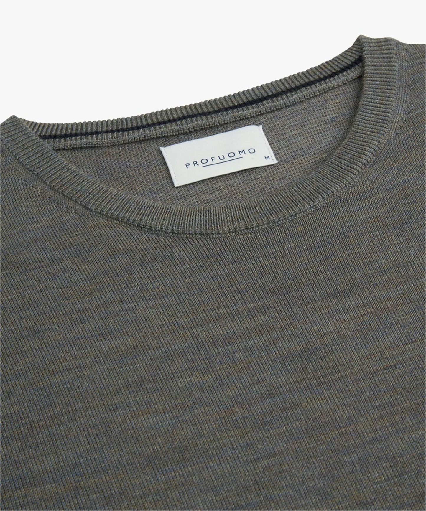 Profuomo Dark Grey Merino Classic Round-Neck Jumper