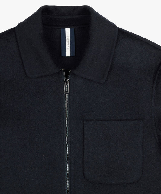 Profuomo Navy Wool Zip Jacket