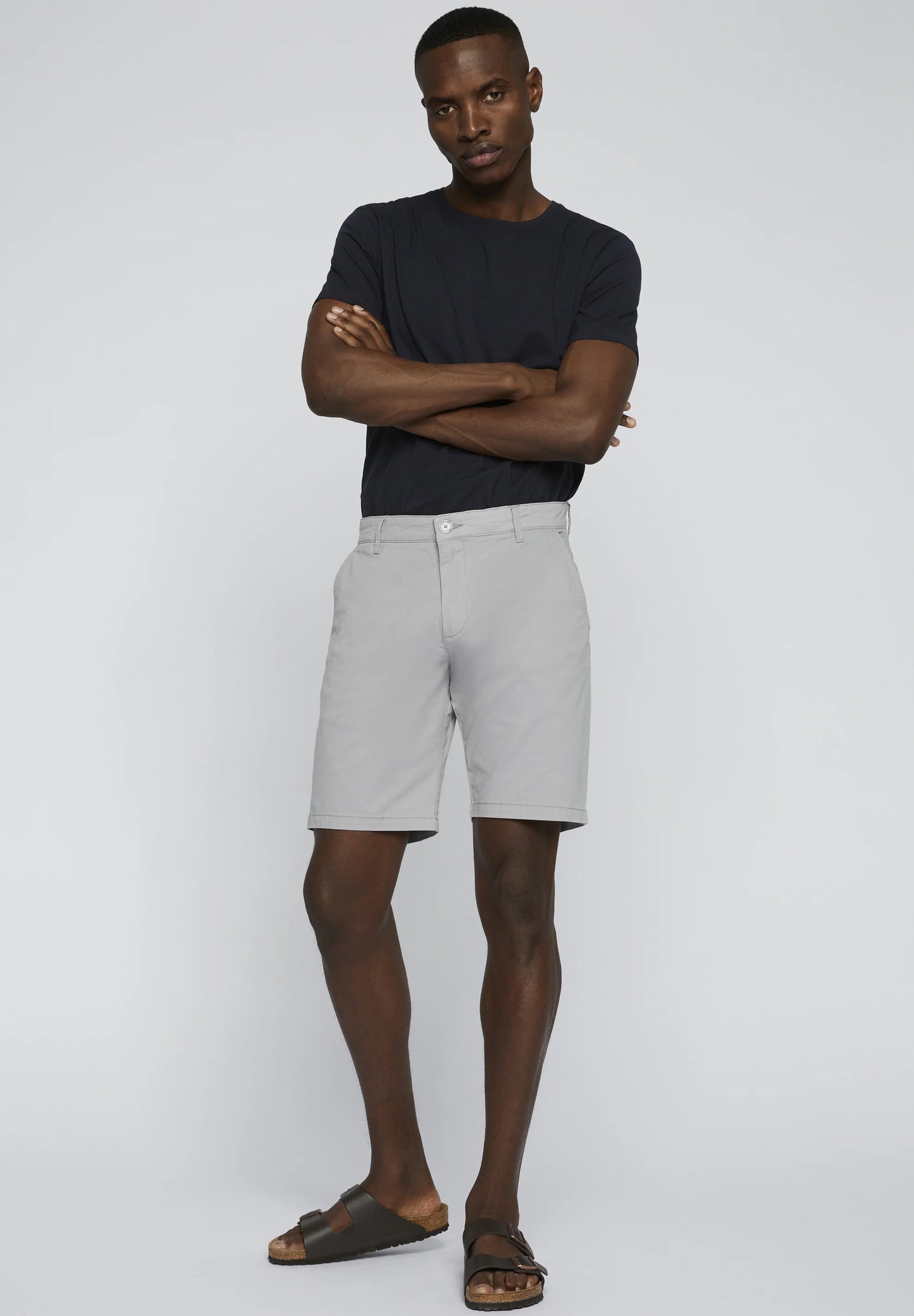 Matinique Light Grey Cotton Shorts