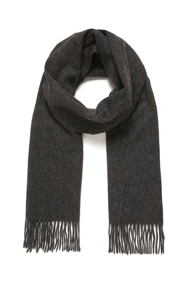 Matinique Dark Grey Merino Wool Scarf