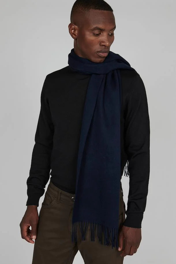 Matinique Dark Navy Merino Wool Scarf
