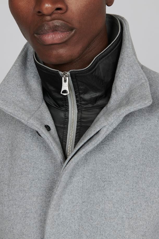 Matinique Light Grey Classic Wool Coat