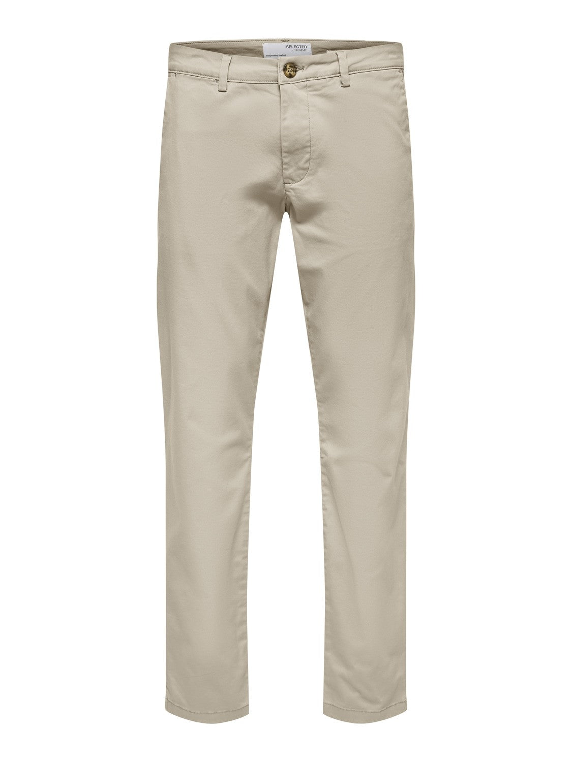 SELECTED Beige Slim Fit Flex Chinos