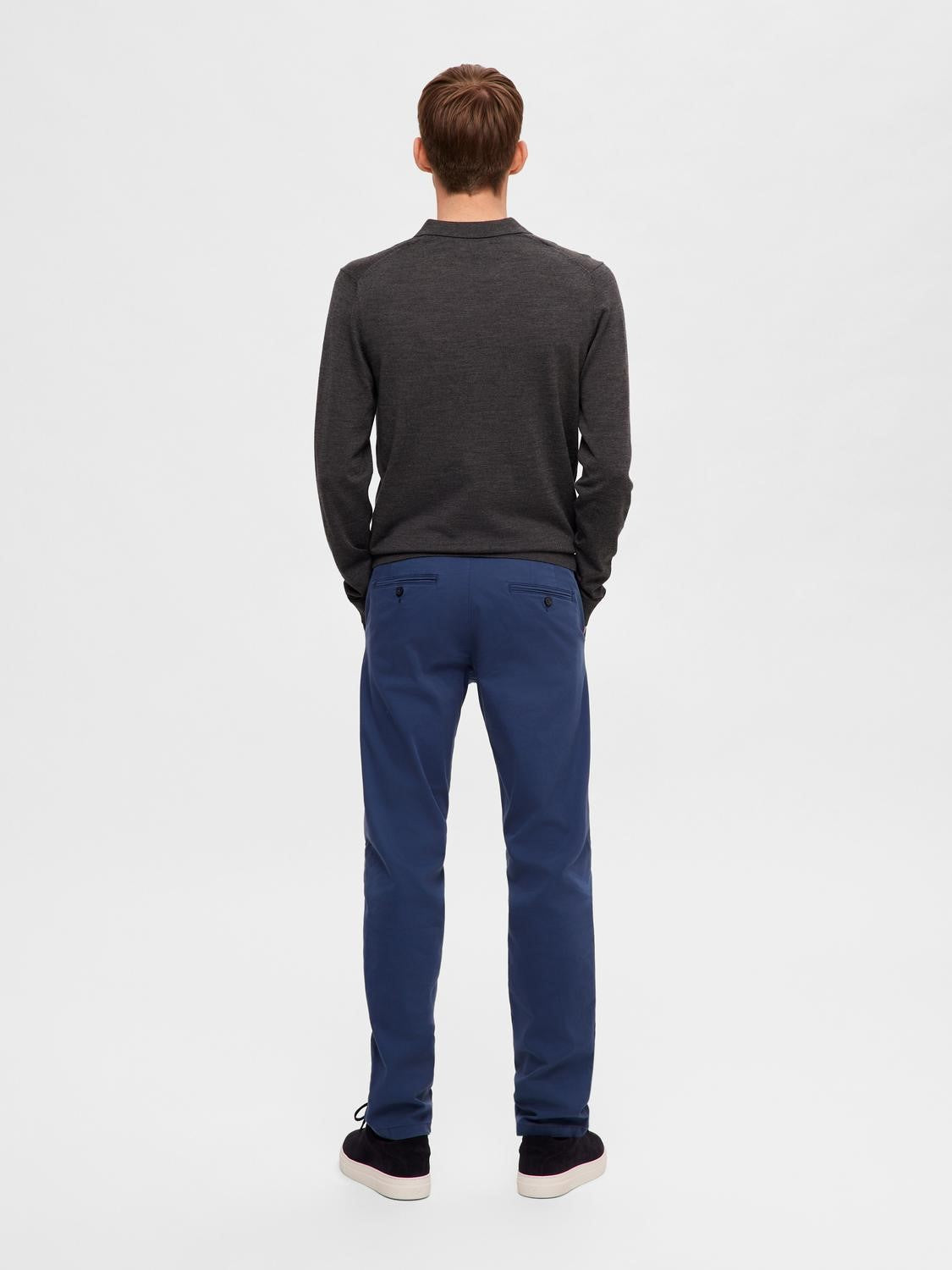 SELECTED Denim Blue Slim Fit Flex Chinos