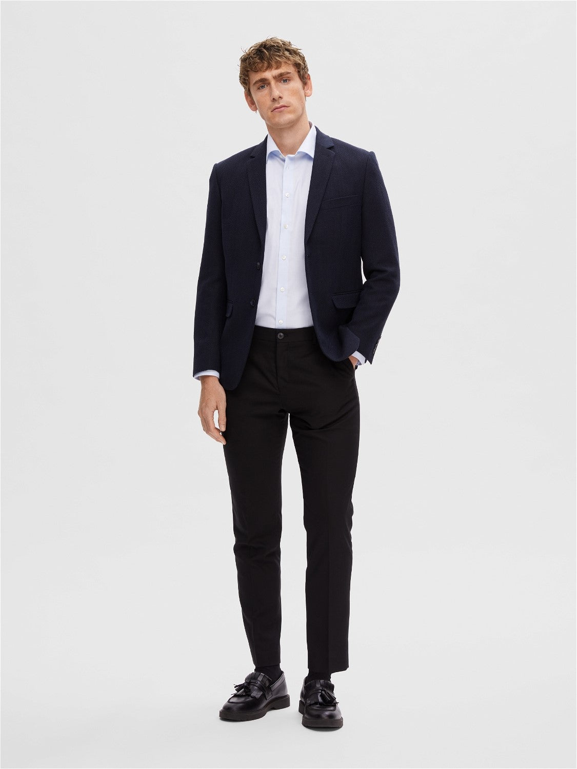 SELECTED Navy Woven Blazer