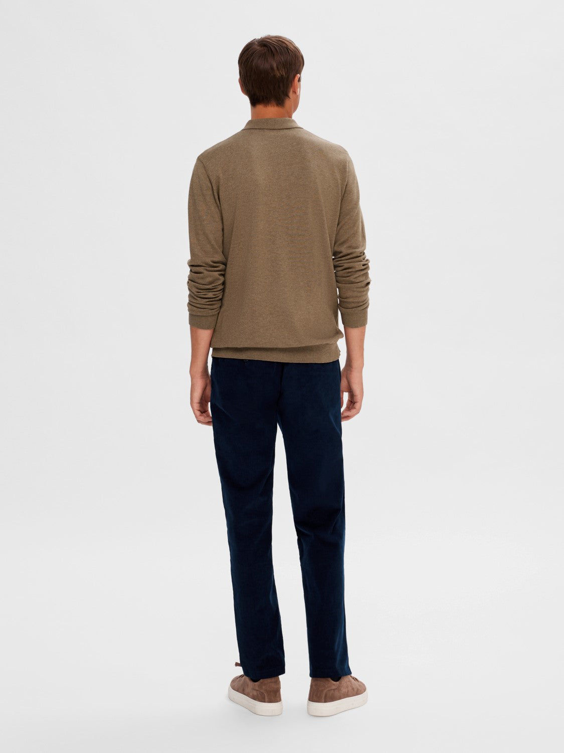 SELECTED Teak 3 Button Knit Poloshirt