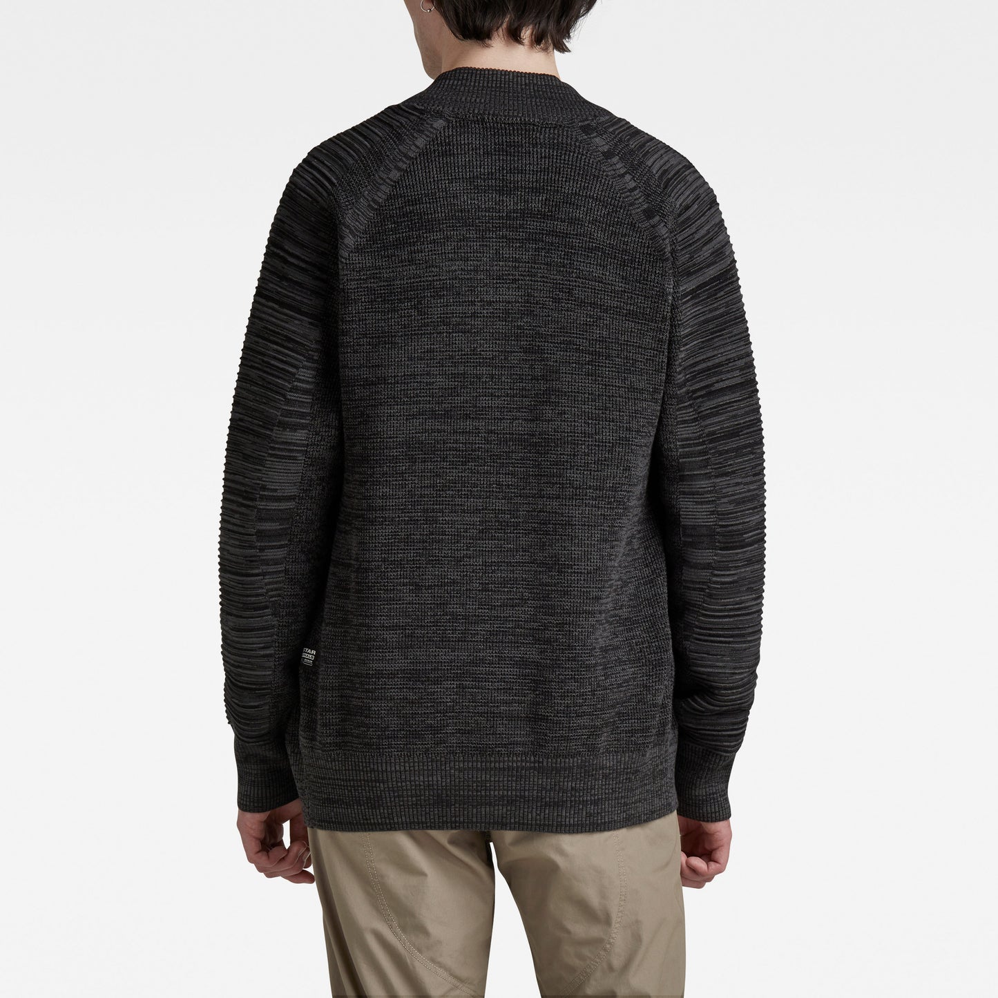 G-Star Grey & Black Biker Full-Zip Knit Cardigan (aw/22)