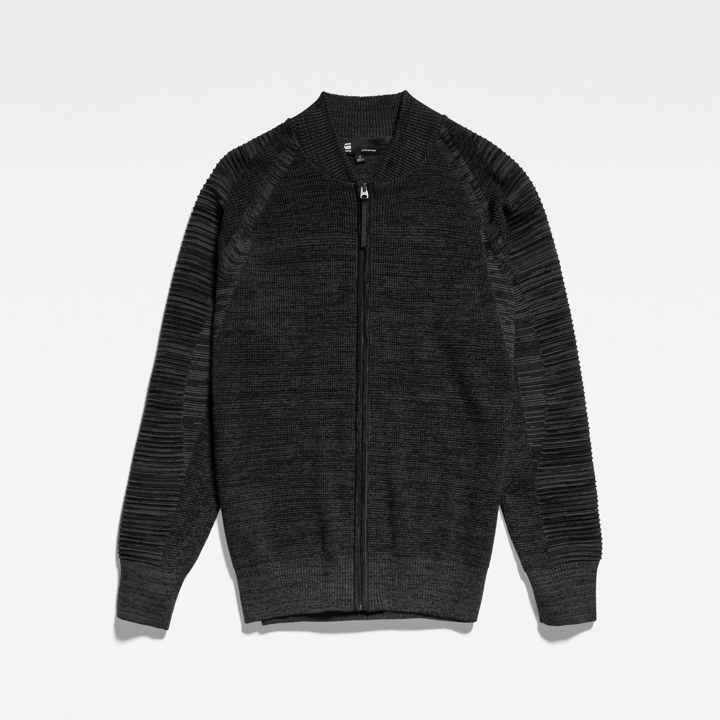 G-Star Grey & Black Biker Full-Zip Knit Cardigan (aw/22)