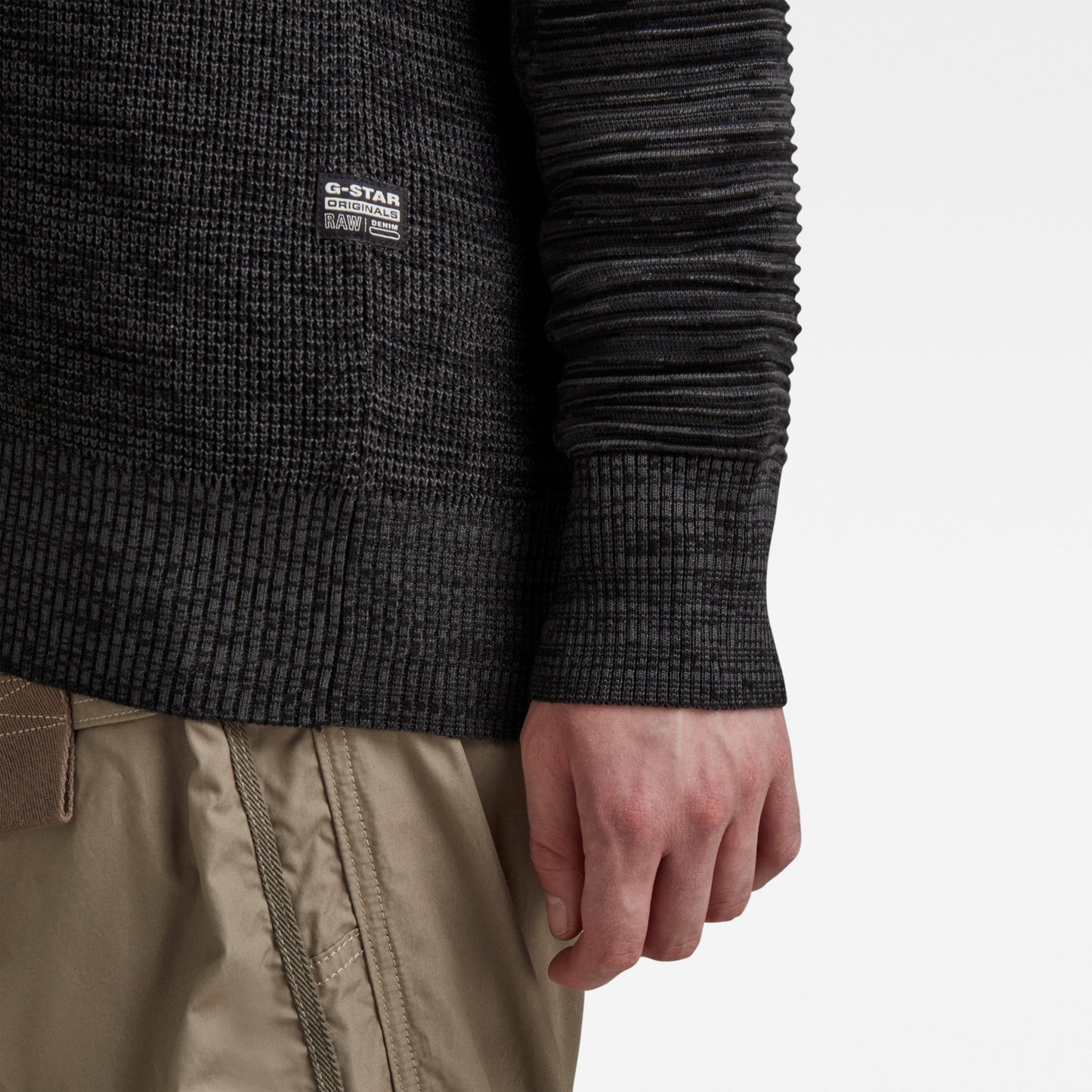 G-Star Grey & Black Biker Full-Zip Knit Cardigan (aw/22)