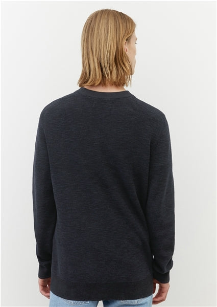 Marc O'Polo Dark Navy Blended Linen Knitted Jumper