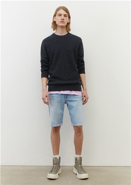 Marc O'Polo Dark Navy Blended Linen Knitted Jumper