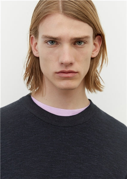 Marc O'Polo Dark Navy Blended Linen Knitted Jumper
