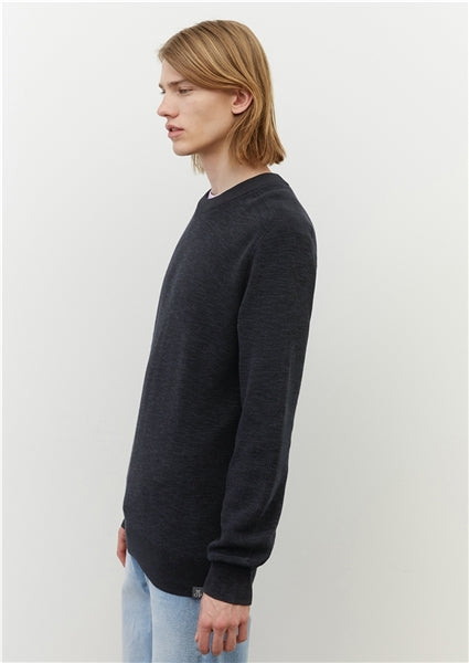Marc O'Polo Dark Navy Blended Linen Knitted Jumper